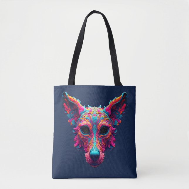 Bolsa Tote Camisa Psychedelic Best Friend - Design de Cachorr (Frente)