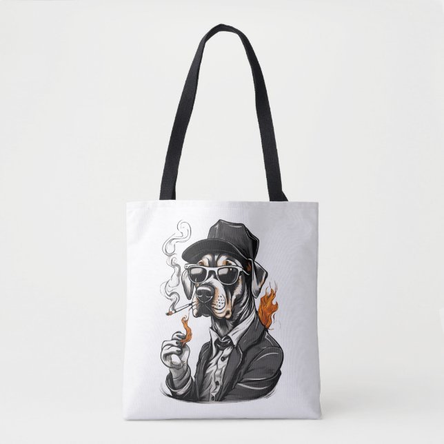 Bolsa Tote Camisa-T Essencial Para Fumar Cão (Frente)