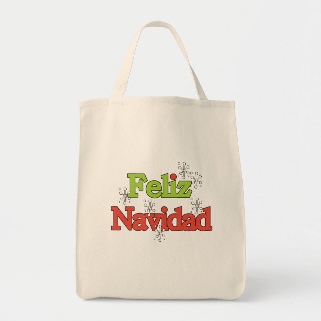 Bolsa Tote Camisas e presentes Feliz Navidad (Frente)