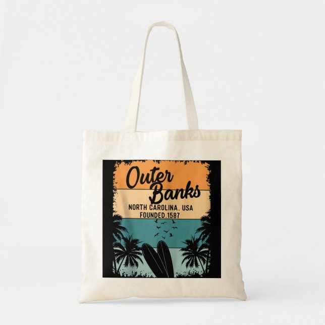 Bolsa Tote Camisas Outas Homens Crianças OBX Noord Caroli (Frente)