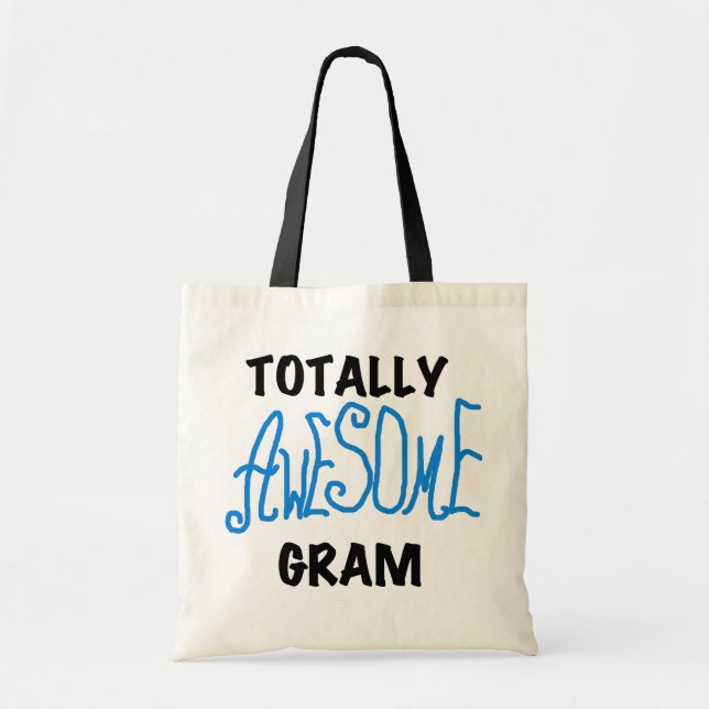 Bolsa Tote Camiseta azul e presentes do grama totalmente (Frente)