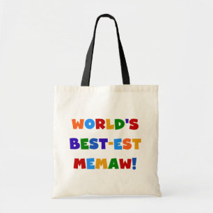 Bolsa Tote Camiseta brilhante das cores do Melhor-est Memaw