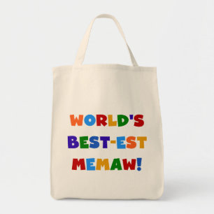 Bolsa Tote Camiseta brilhante das cores do Melhor-est Memaw
