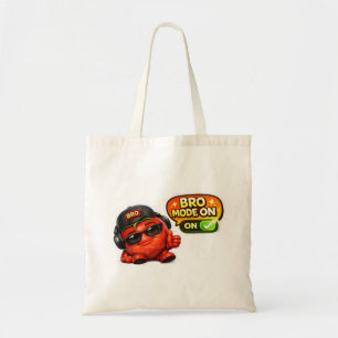 Bolsa Tote Camiseta Bro Mode On Divertida Personagem Animad