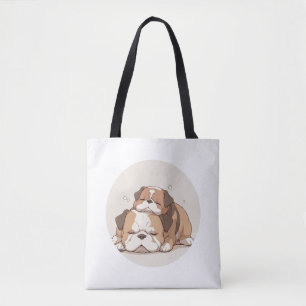 Bolsa Tote Camiseta Clássica Adorável Bulldog Inglês (2)