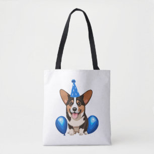 Bolsa Tote Camiseta Clássica Azul de Aniversário