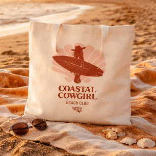 Bolsa Tote Camiseta Coastal Cowgirl Beach Club Retro Surf Gir