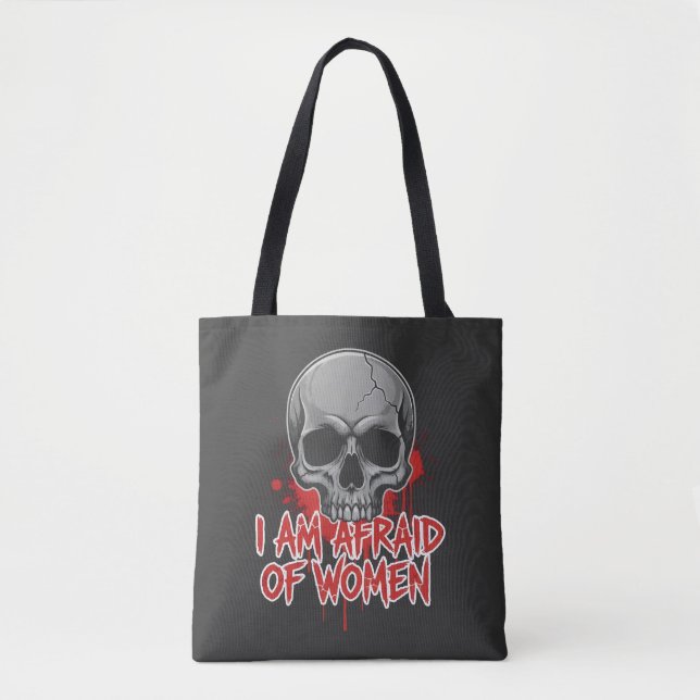 Bolsa Tote Camiseta com Design de Medo de Mulheres (Frente)