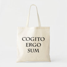 Camiseta com letras latinas Cogito Ergo Sum