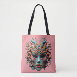 Bolsa Tote Camiseta de arte mitológico psicodélico da jovem M