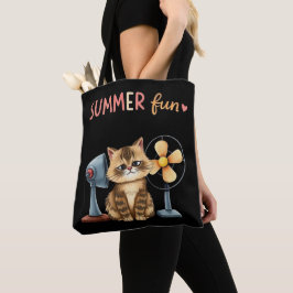 Bolsa Tote Camiseta de Gato Diversão de Verão Sarcástico Tabb
