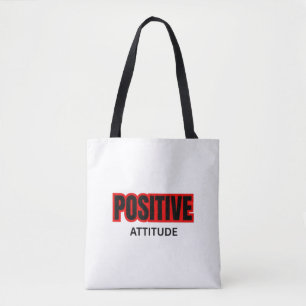 Bolsa Tote Camiseta de Tipografia Motivacional Atitude Positi