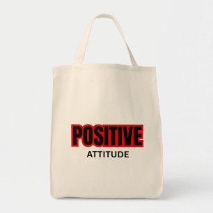 Bolsa Tote Camiseta de Tipografia Motivacional Atitude Positi
