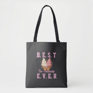 Bolsa Tote Camiseta do Dia do Melhor Amigo: Sorvete Fofa Melh