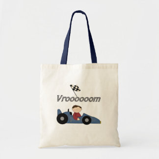 Bolsa Tote Camiseta e presentes azuis do carro de corridas