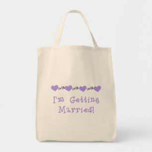 Bolsa Tote Camiseta e presentes casados de obtenção roxos