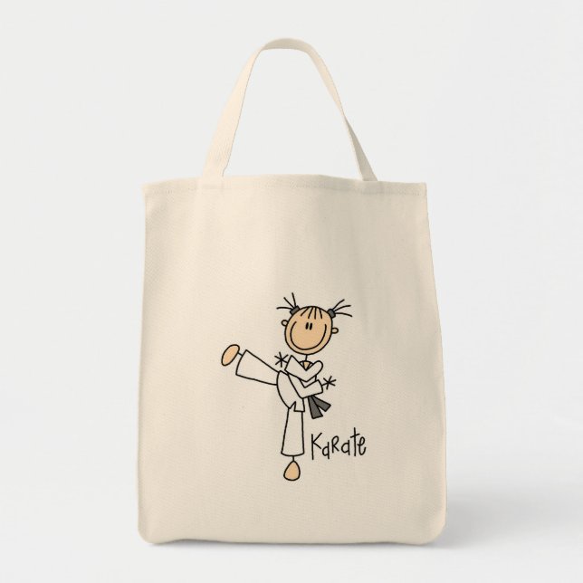 Bolsa Tote Camiseta e presentes da menina do karaté (Frente)