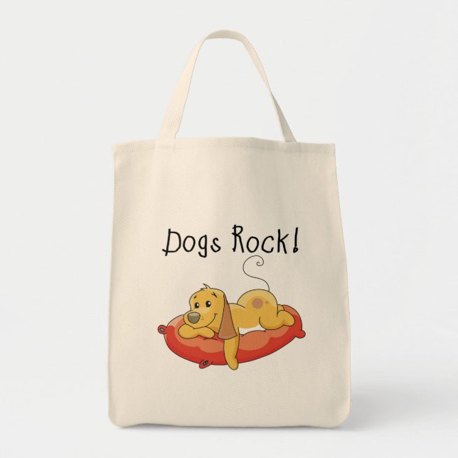 Bolsa Tote Camiseta e presentes da rocha dos cães (Frente)