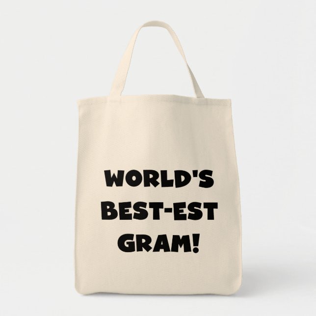 Bolsa Tote Camiseta e presentes do texto do preto do grama do (Frente)