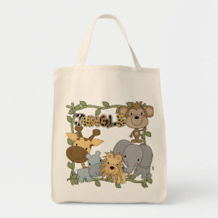 Bolsa Tote Camiseta e presentes dos animais da selva do bebê