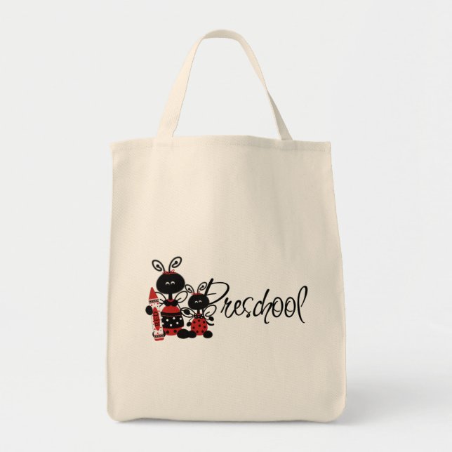 Bolsa Tote Camiseta e presentes prées-escolar do joaninha (Frente)