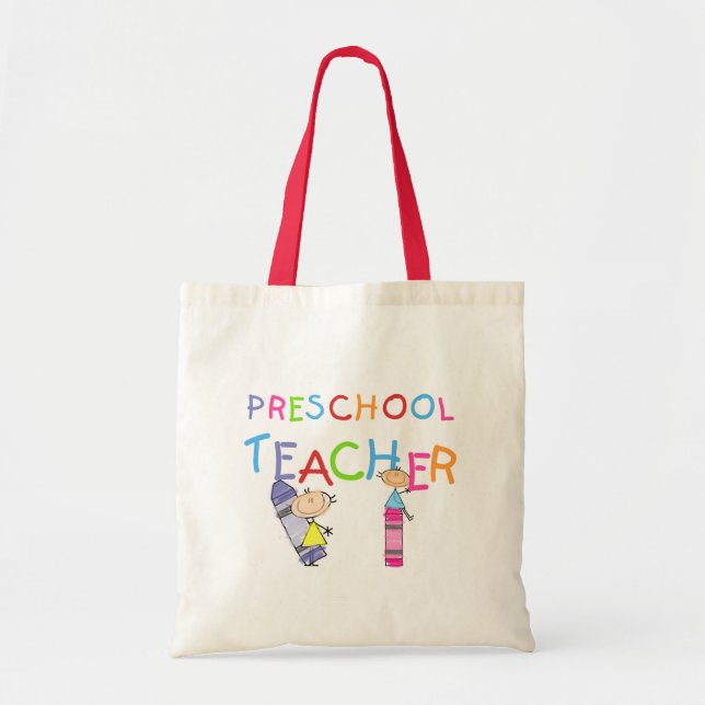 Bolsa Tote Camiseta e presentes prées-escolar do professor (Frente)
