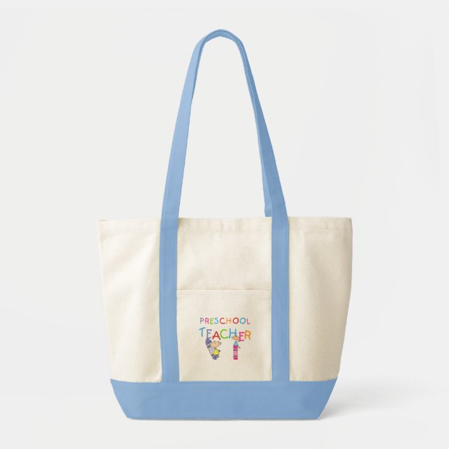 Bolsa Tote Camiseta e presentes prées-escolar do professor (Frente)