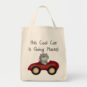 Bolsa Tote Camiseta e presentes vermelhos indo do carro dos l