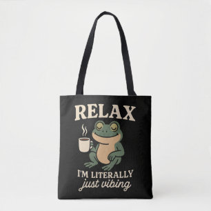 Bolsa Tote Camiseta engraçada de sapo retrô com estilo aesthe