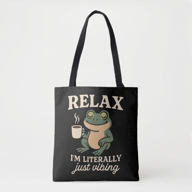 Bolsa Tote Camiseta engraçada de sapo retrô com estilo aesthe (Frente)