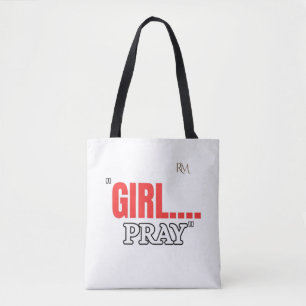 Bolsa Tote Camiseta Girl Pray Camiseta Cristã Baseada na Fé