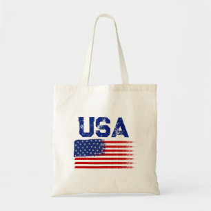 Bolsa Tote Camiseta Gráfica com Bandeira Patriótica Vintage d