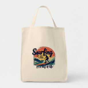 Bolsa Tote Camiseta Gráfica com Estilo Vintage Surf Crew Trop