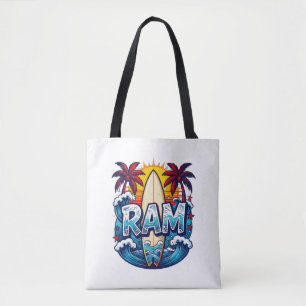 Bolsa Tote Camiseta Gráfica de Estilo Vintage Surf Crew Tropi