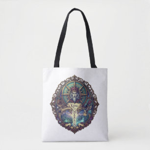 Bolsa Tote Camiseta Gráfica de Moldura Celestial Mística   
