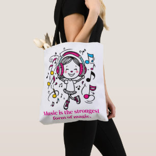 Bolsa Tote Camiseta Gráfica Musical Divertida