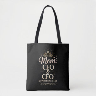 Bolsa Tote Camiseta Mãe CEO & CFO – Presente Divertido para o