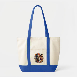 Bolsa Tote Camiseta Mulher de Três Faces Cubista Abstrata