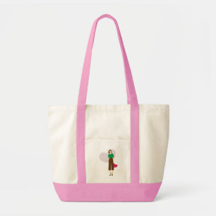 Bolsa Tote Camiseta na moda e Coração - Arte Feminina Moderna