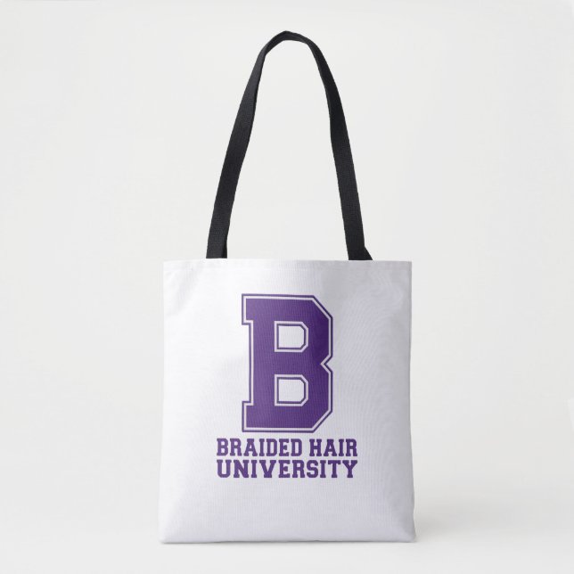 Bolsa Tote Camiseta Personalizada com Tranças de Letra da Fac (Frente)