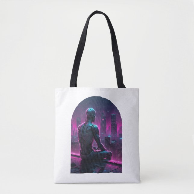 Bolsa Tote Camiseta Rooftop Android City Gaze (Frente)