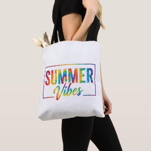 Bolsa Tote Camiseta Tie-Dye SUMMER Vibes – Arco-íris Colorido
