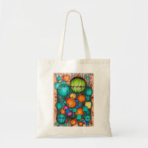 Bolsa Tote Camiseta Unisex de Arte Neurográfica Azul Turquesa