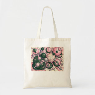 Bolsa Tote Camiseta Unisex de Arte Neurográfica Rosa Verde Ab