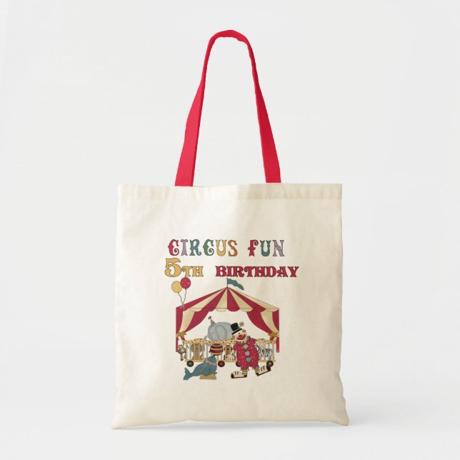 Bolsa Tote Camisetas de aniversário e presentes de 5 de Circo (Frente)