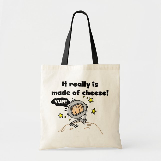 Bolsa Tote Camisetas e Presentes da Lua de Queijo (Frente)