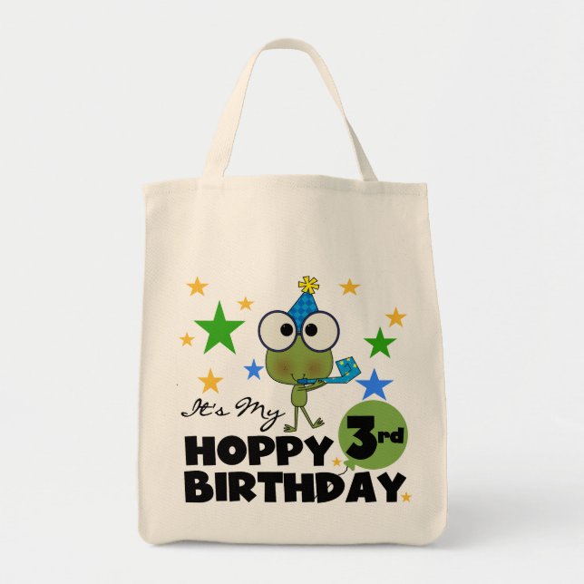 Bolsa Tote Camisetas e presentes de aniversário de 3 anos de  (Frente)