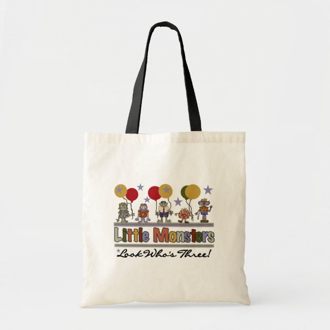 Bolsa Tote Camisetas e presentes de aniversário de 3 anos mon (Frente)