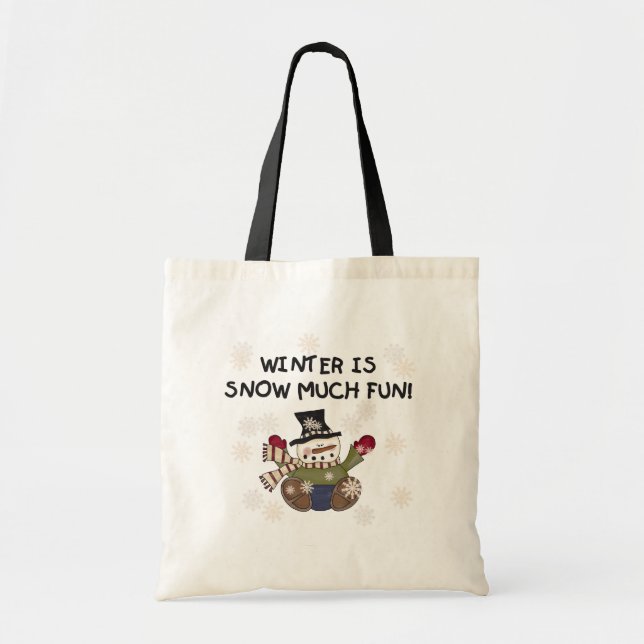 Bolsa Tote Camisetas e presentes de boneco de neve (Frente)