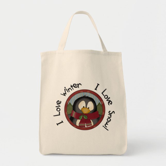 Bolsa Tote Camisetas e presentes de Natal de Pinguim (Frente)